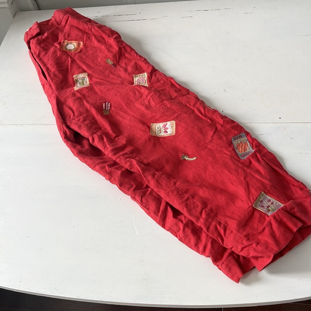 Alexandra Bartlett linen garden pants red size 8